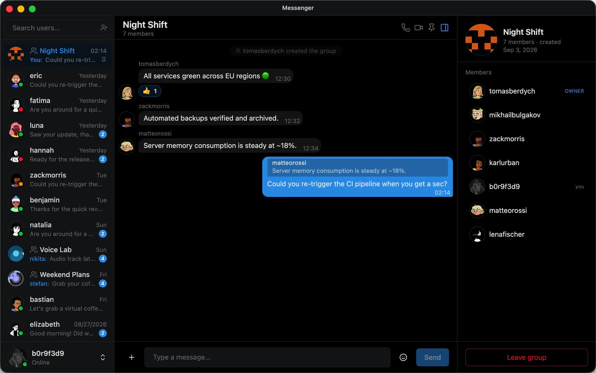 Messenger Desktop Workspace